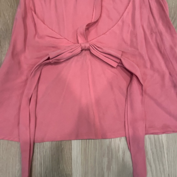 ASOS Pink Open Back Bow V Neck Tank Top Size 4 - Picture 6 of 6